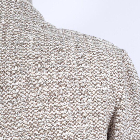 St John Collection sz 6 long jacket coat moss taupe knit open front - Picture 7 of 8